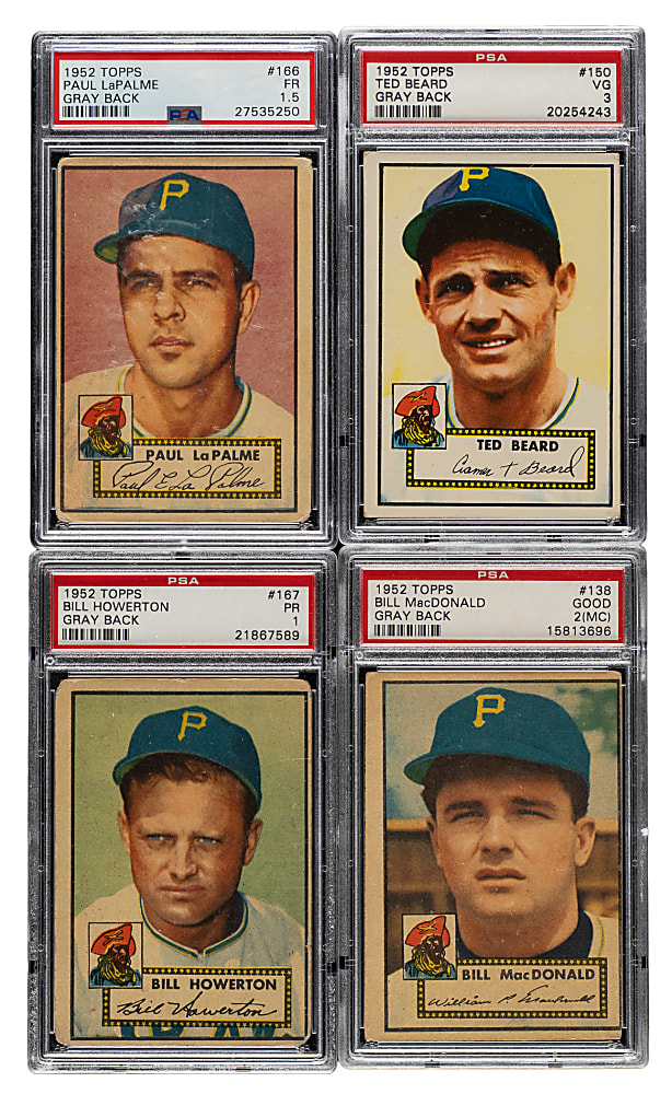 1952 Topps "Canadian" Gray Back Pittsburgh Pirates PSA-Graded Complete Team Set (7)