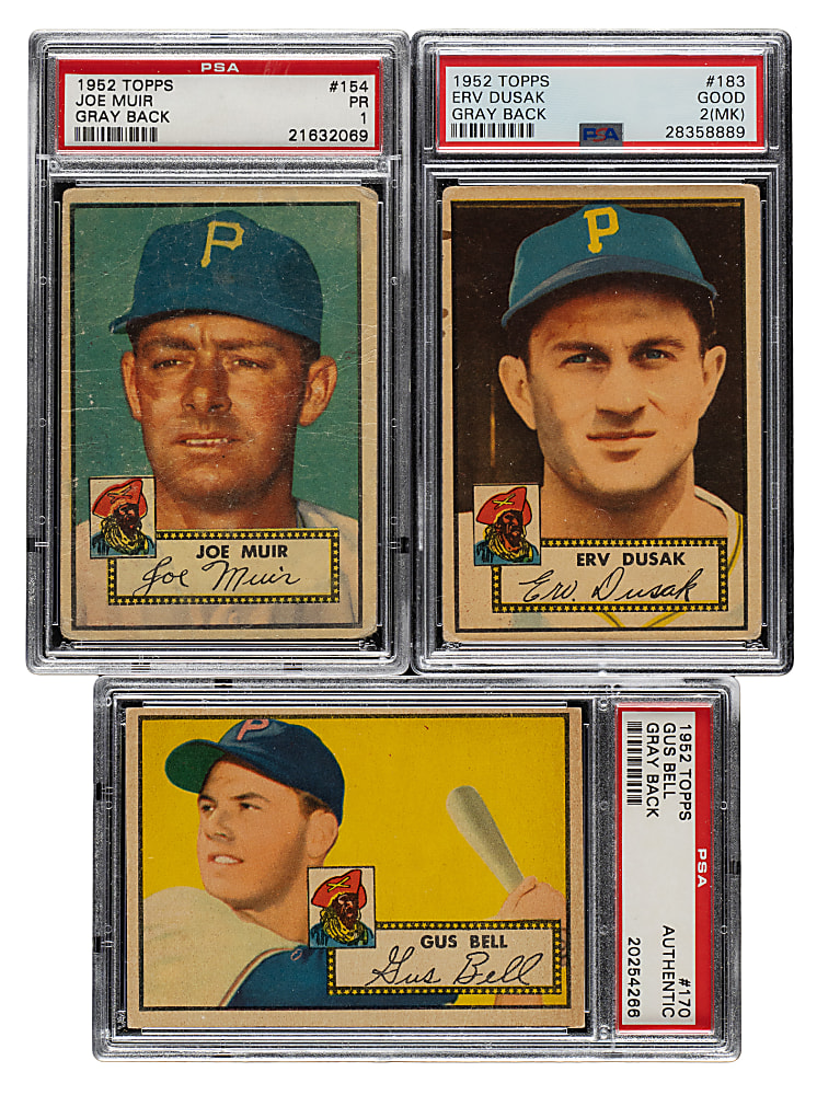 1952 Topps "Canadian" Gray Back Pittsburgh Pirates PSA-Graded Complete Team Set (7)