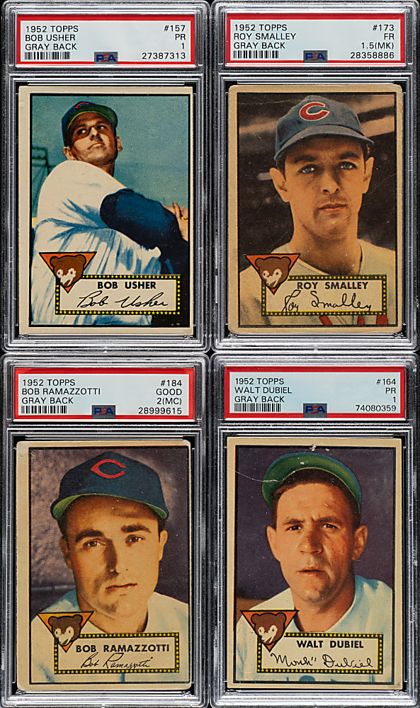 1952 Topps "Canadian" Gray Back Chicago Cubs PSA-Graded Complete Team Set (7)