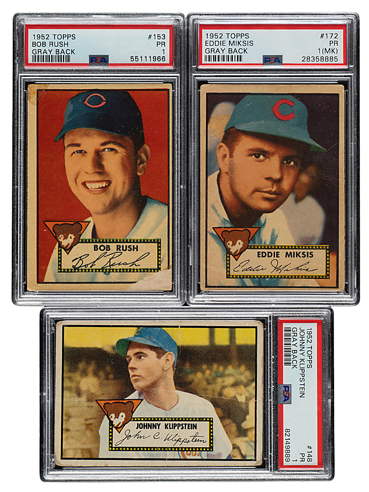 1952 Topps "Canadian" Gray Back Chicago Cubs PSA-Graded Complete Team Set (7)