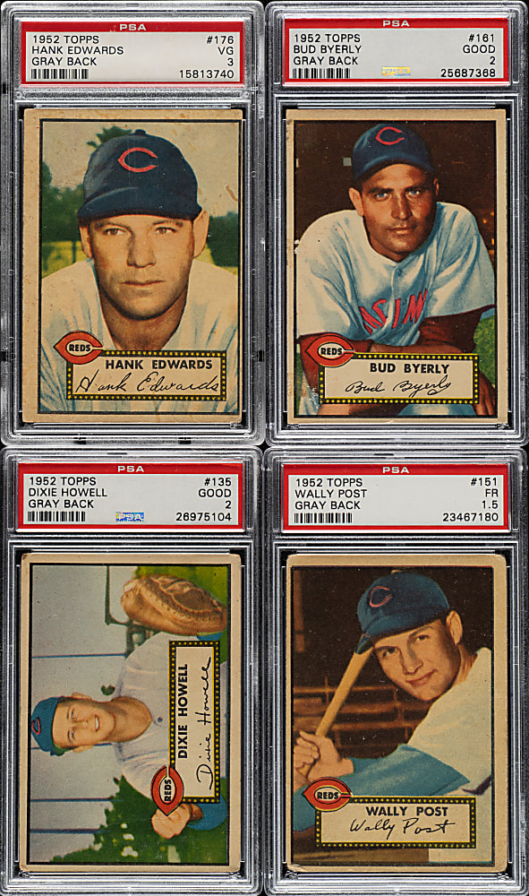 1952 Topps "Canadian" Gray Back Cincinnati Reds PSA-Graded Complete Team Set (10)