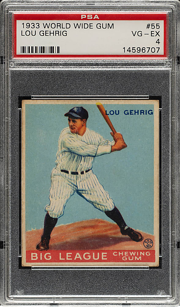 1933 V353 World Wide Gum Canadian Goudey #55 Lou Gehrig PSA VG-EX 4