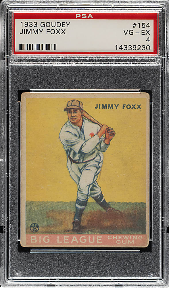 1933 R319 Goudey #154 Jimmy Foxx PSA VG-EX 4