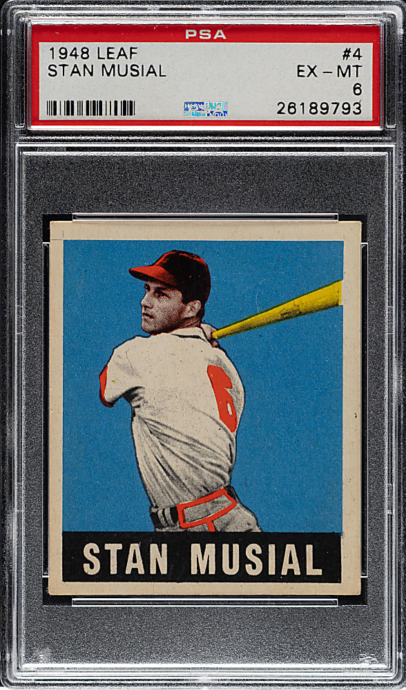 1948-1949 Leaf #4 Stan Musial Rookie PSA EX-MT 6