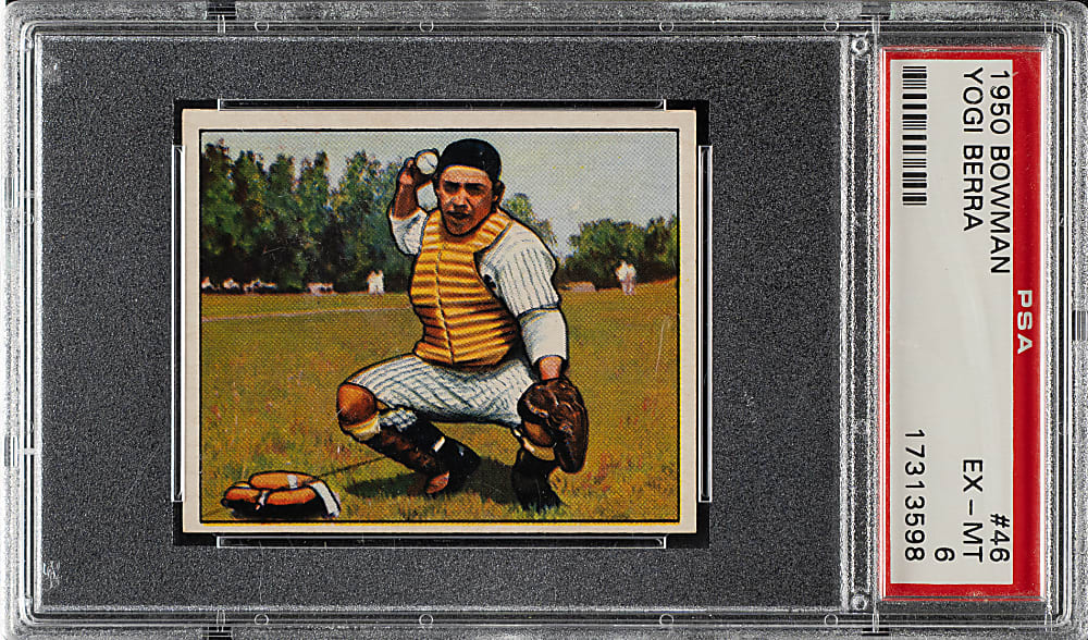 1950 Bowman #46 Yogi Berra PSA EX-MT 6