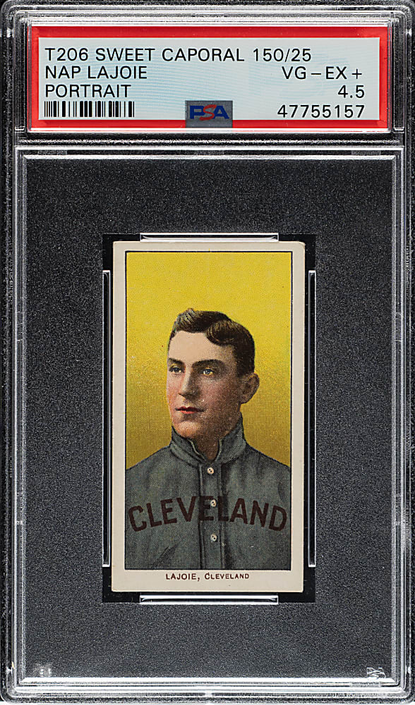 1909-1911 T206 White Border Nap Lajoie Portrait PSA VG-EX+ 4.5