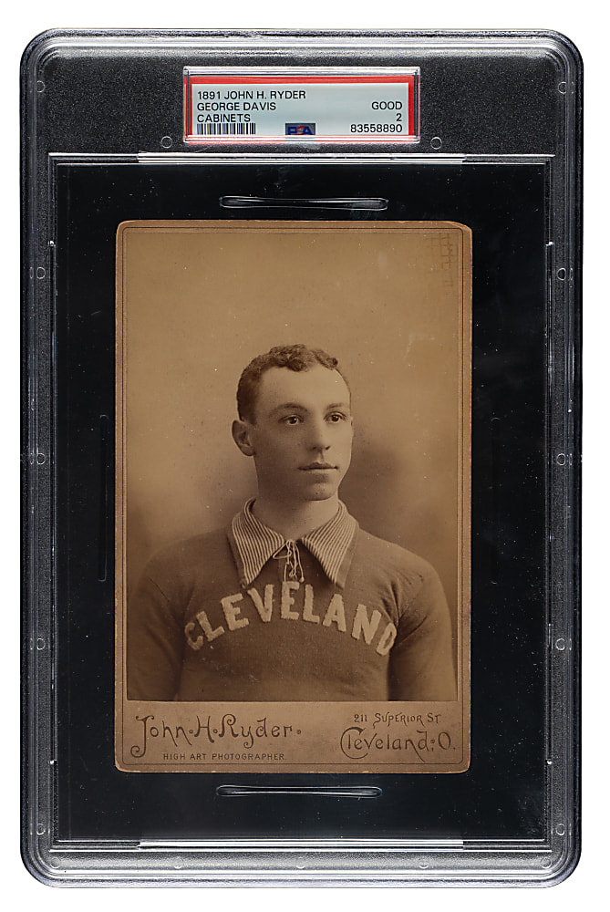 Extremely Rare 1891 John H. Ryder Cabinet George Davis Rookie PSA GOOD 2