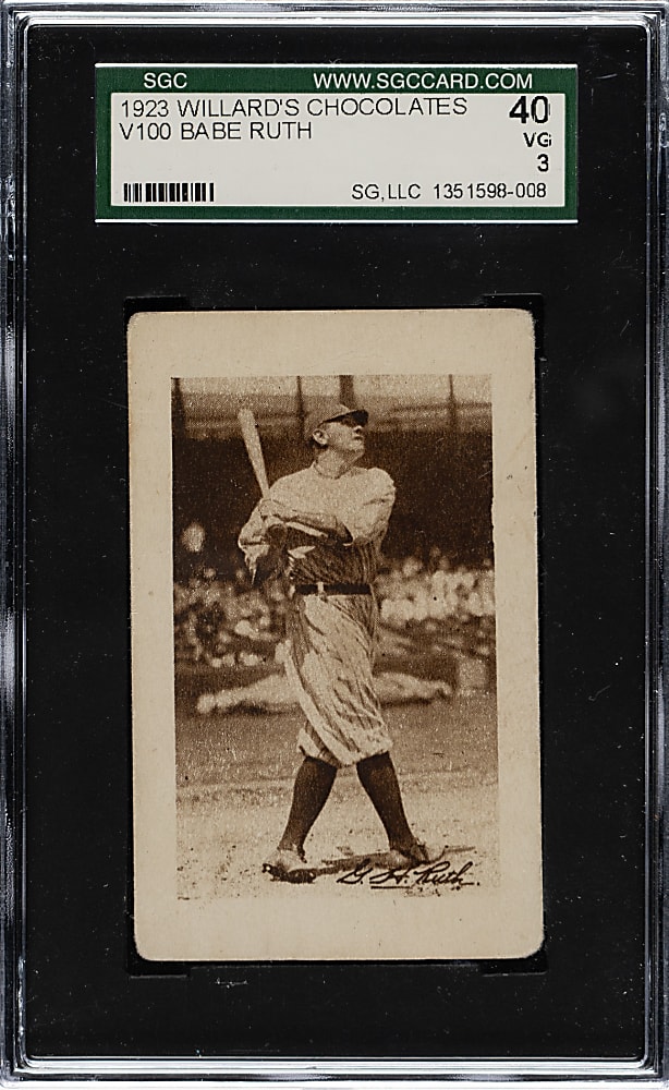 1923 V100 Willard's Chocolate Babe Ruth SGC VG 40