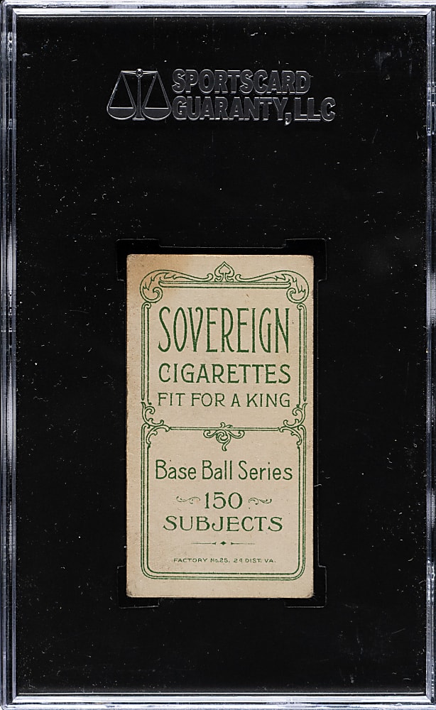 1909-1911 T206 White Border Cy Young Portrait SGC VG+ 45 - Sovereign 150 Back