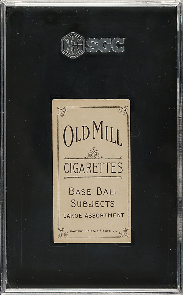 1909-1911 T206 White Border Walter Johnson Hands at Chest SGC EX 5 - Old Mill Back