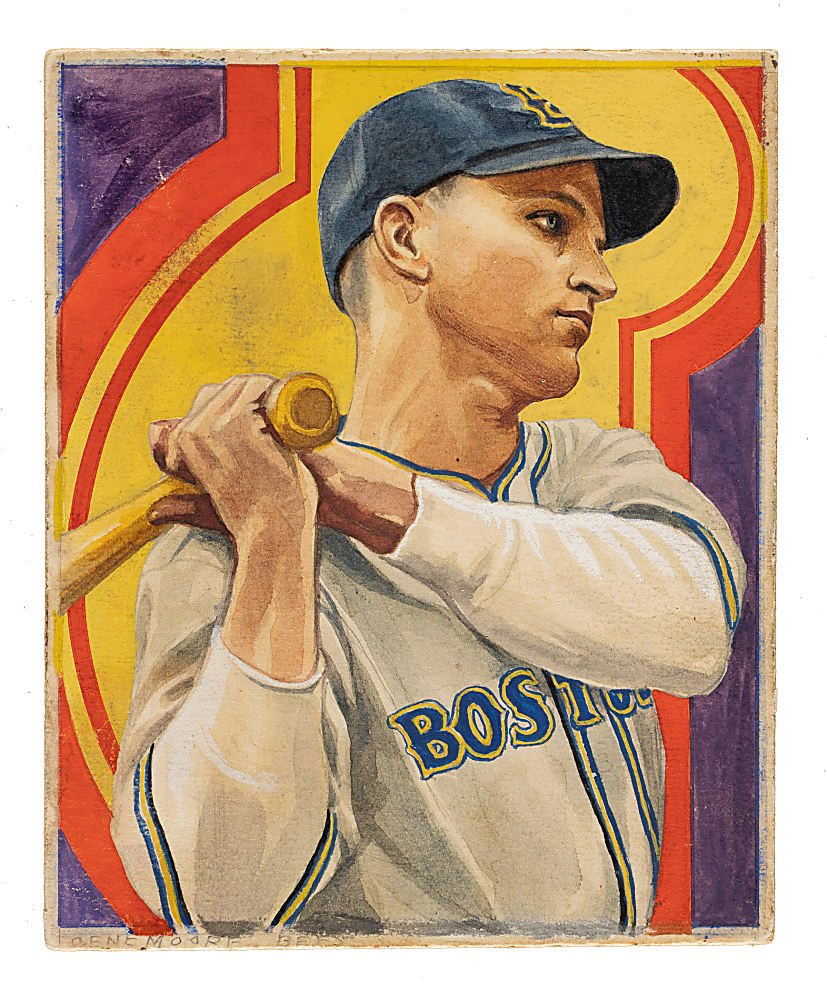 1936 R327 Diamond Stars Gene Moore Unissued Card Original Artwork