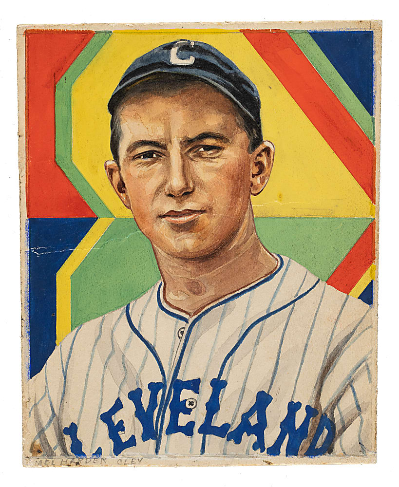 1935 R327 Diamond Stars Mel Harder Unissued Card Original Artwork