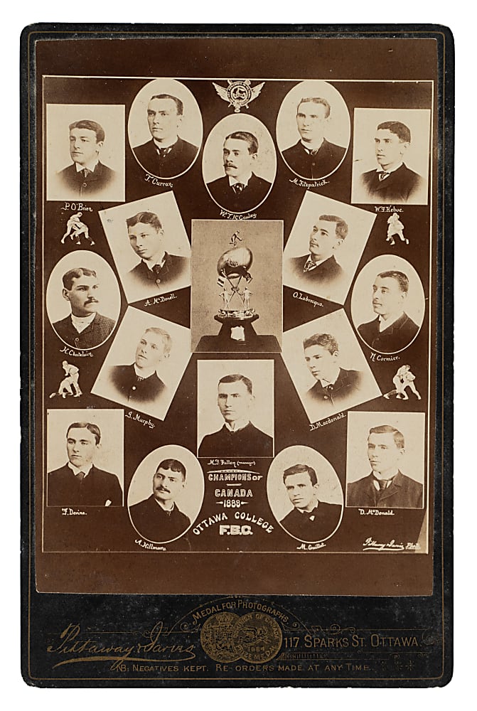 1888 Ottawa College Football Club "Champions of Canada" Cabinet