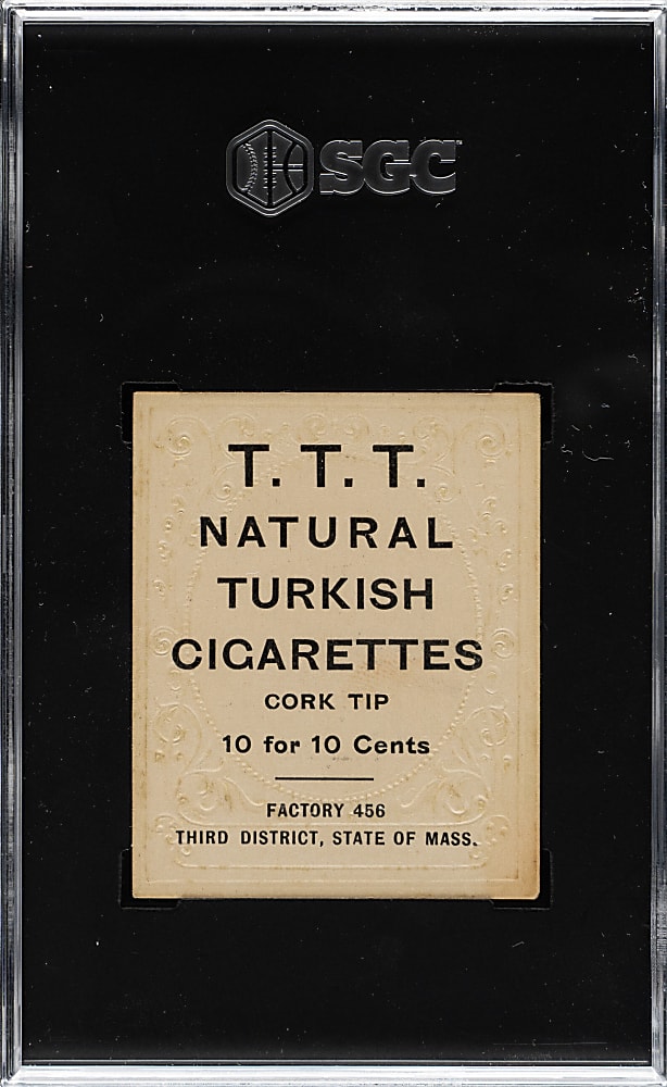 1909 T204 Ramly Tobacco Fred Tenney SGC VG/EX+ 4.5 - T.T.T. Advertisement