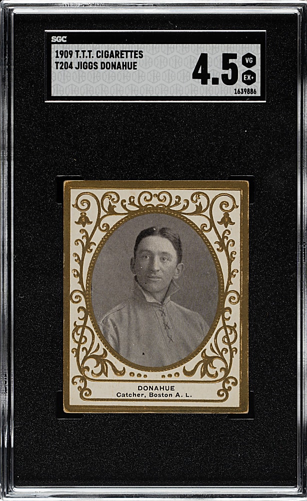 1909 T204 Ramly Tobacco Jiggs Donahue SGC VG/EX+ 4.5 - T.T.T. Advertisement