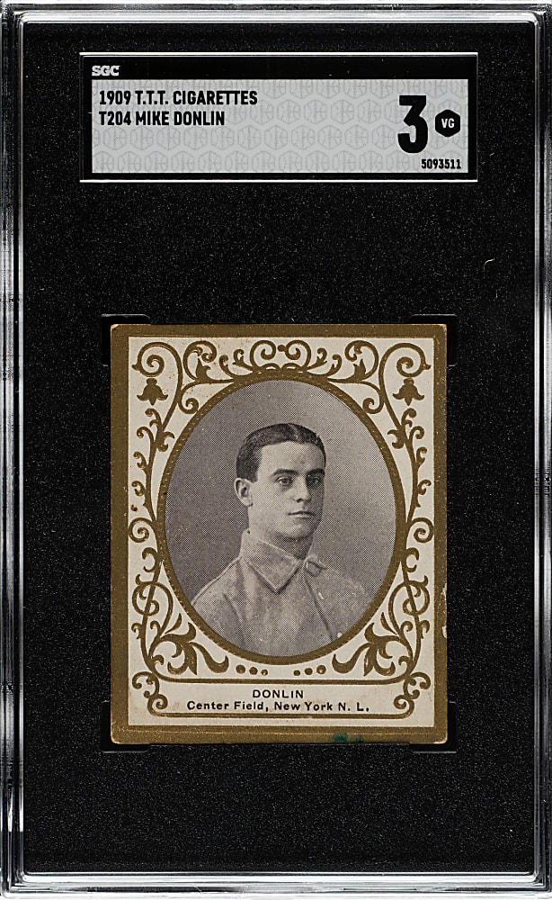 1909 T204 Ramly Tobacco Mike Donlin SGC VG 3 - T.T.T. Advertisement