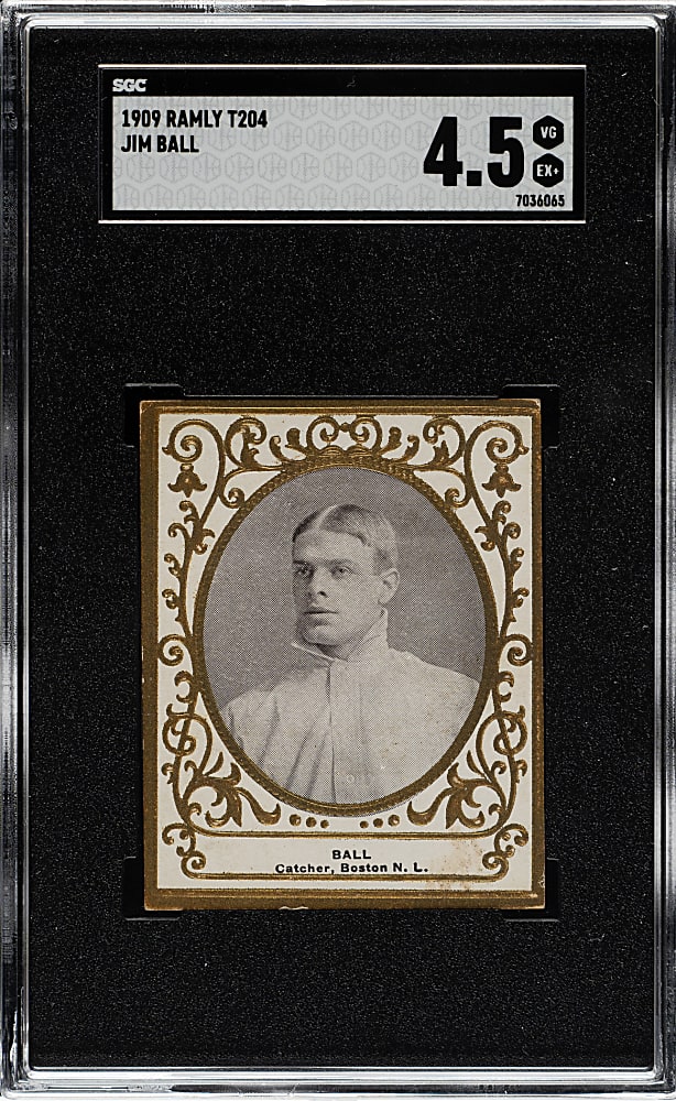 1909 T204 Ramly Tobacco Jim Ball SGC VG/EX+ 4.5