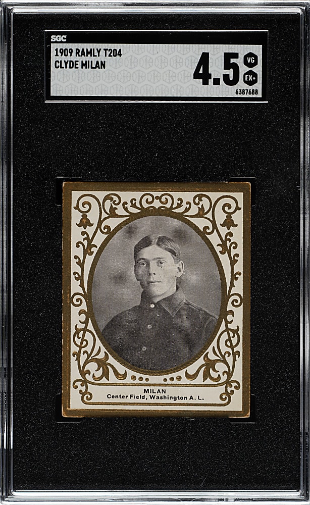 1909 T204 Ramly Tobacco Clyde Milan SGC VG/EX+ 4.5