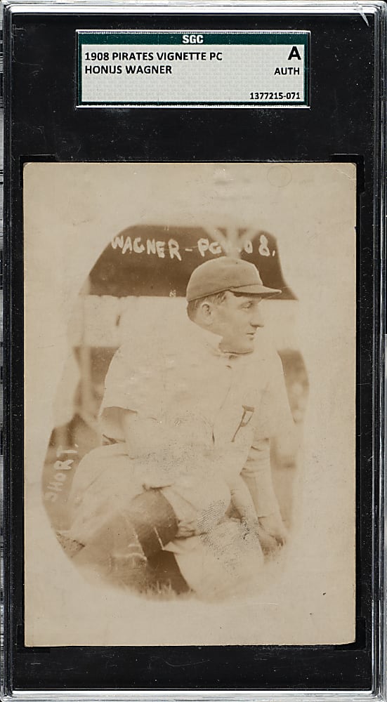 1908 PC800 Vignette Pittsburgh Pirates Real-Photo Postcard Honus Wagner - SGC