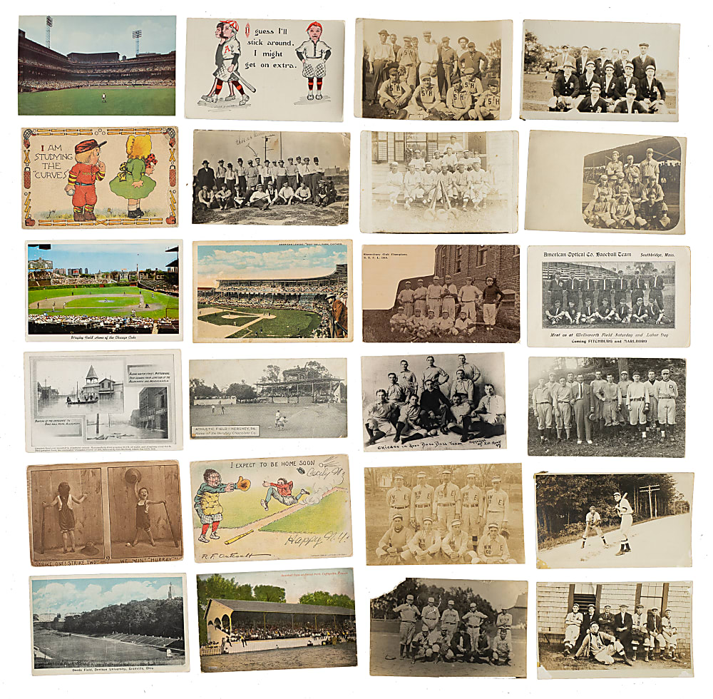 Circa 1900s to 1930s Baseball Team and Stadium Postcard Collection (54)