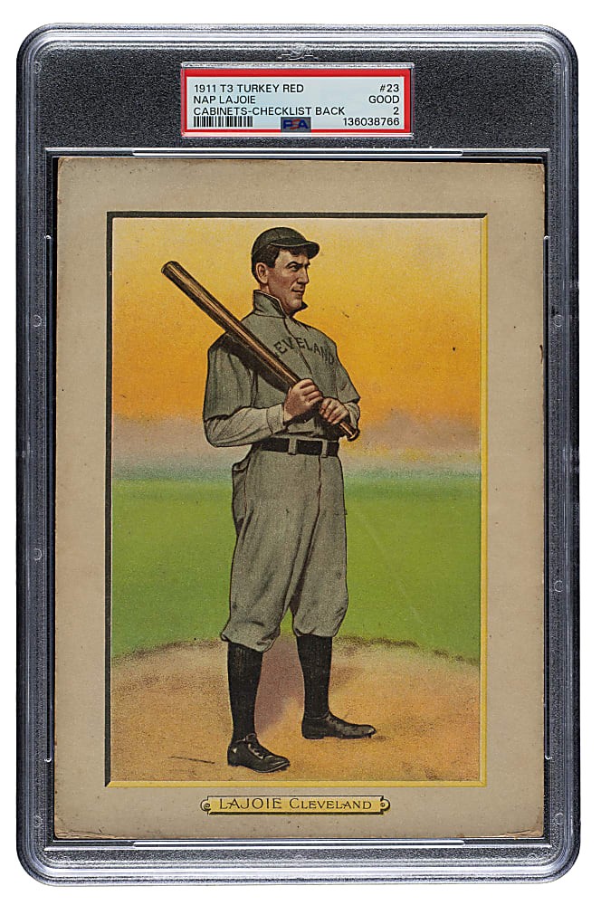1911 T3 Turkey Red #23 Nap Lajoie PSA GOOD 2