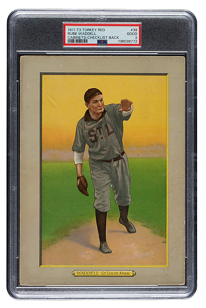 1911 T3 Turkey Red #39 Rube Waddell PSA GOOD 2