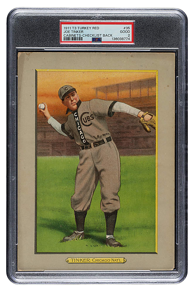 1911 T3 Turkey Red #35 Joe Tinker PSA GOOD 2