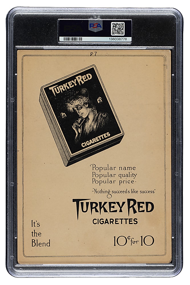 1911 T3 Turkey Red #87 Eddie Collins PSA GOOD 2 (MK) - Advertising Back