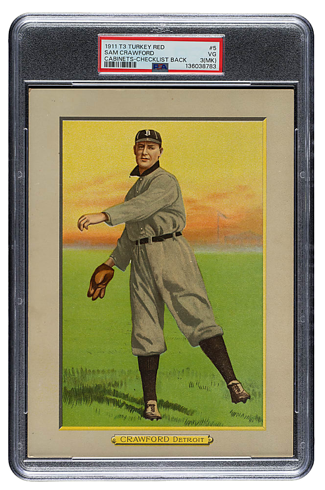 1911 T3 Turkey Red #5 Sam Crawford PSA VG 3 (MK)