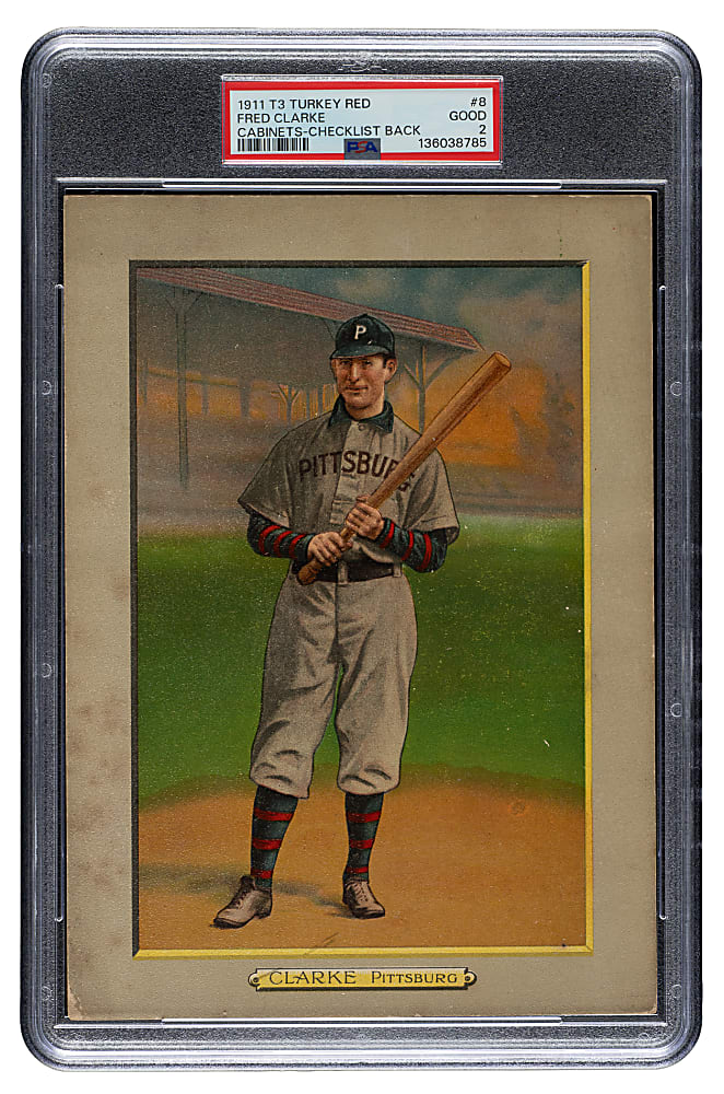 1911 T3 Turkey Red #8 Fred Clarke PSA GOOD 2