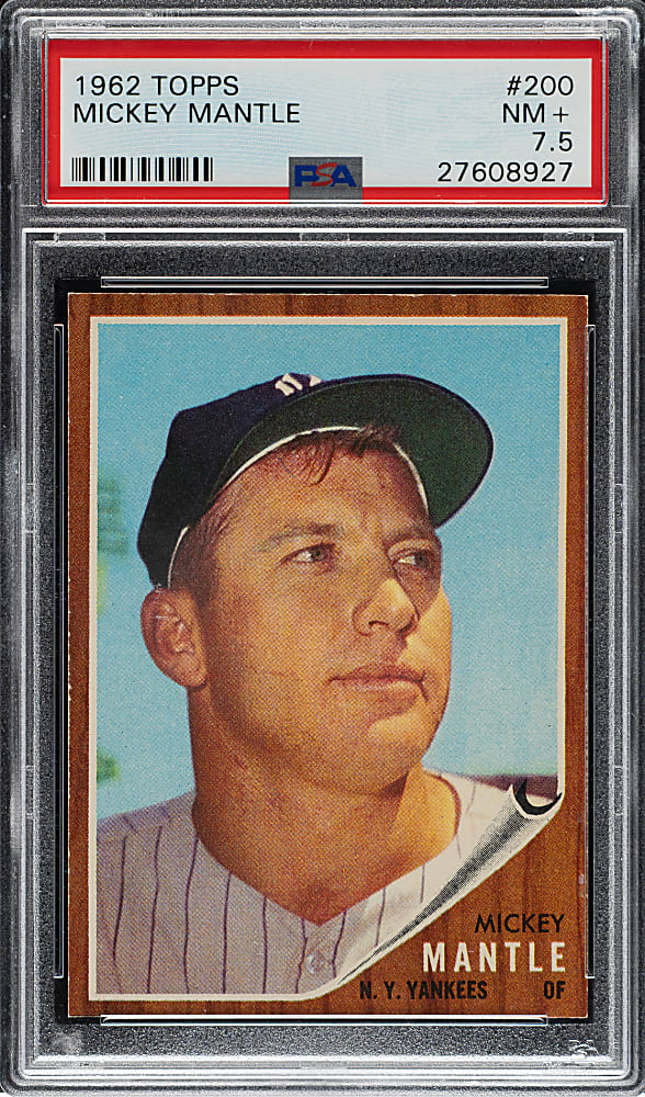 1962 Topps #200 Mickey Mantle PSA NM+ 7.5