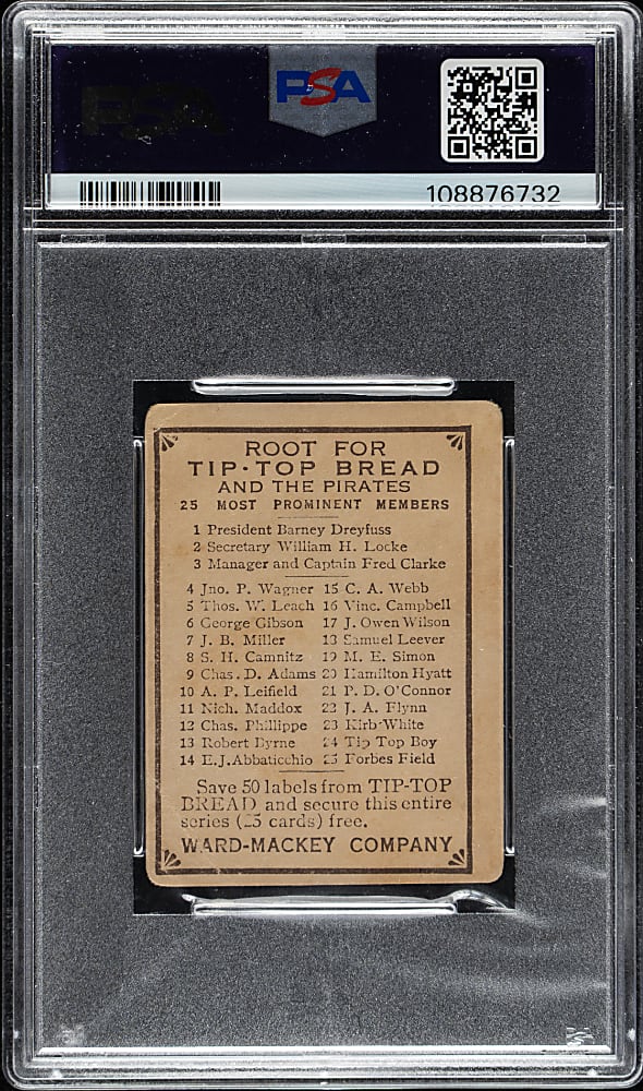 1910 D322 Tip Top Bread Honus Wagner PSA FAIR 1.5