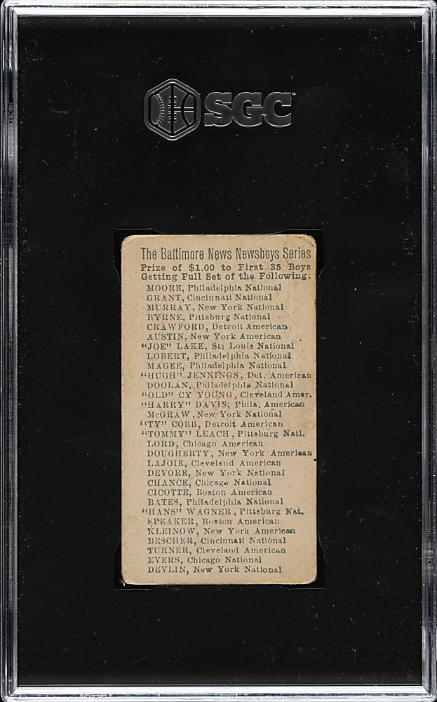 1911 M131 Baltimore News Newsboys Ty Cobb SGC FAIR 1.5 - One of Only Four Total Examples Graded!