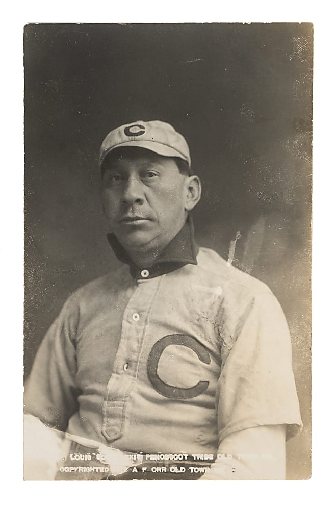 Rare 1912 Louis Sockalexis Real-Photo Postcard