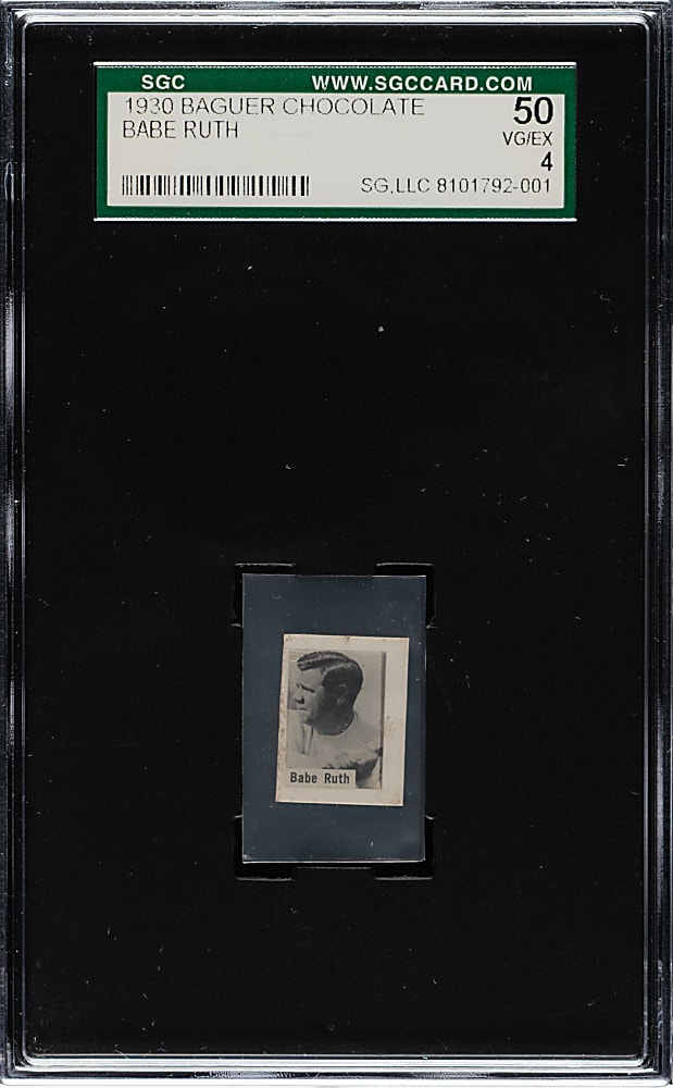 1930 Baguer Chocolate Babe Ruth SGC VG/EX 50