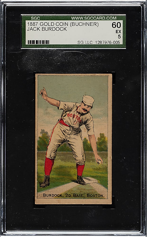 1887 N284 Buchner Gold Coin Jack Burdock SGC EX 60 - 1 of 2 - Highest Graded!