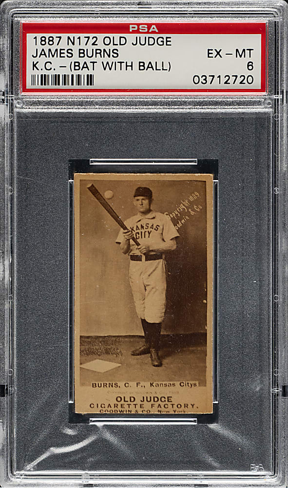 1889 N172 Old Judge James Burns PSA EX-MT 6