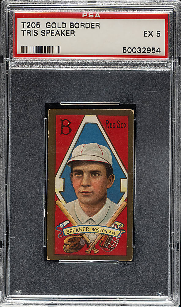 1911 T205 Gold Border Tris Speaker PSA EX 5