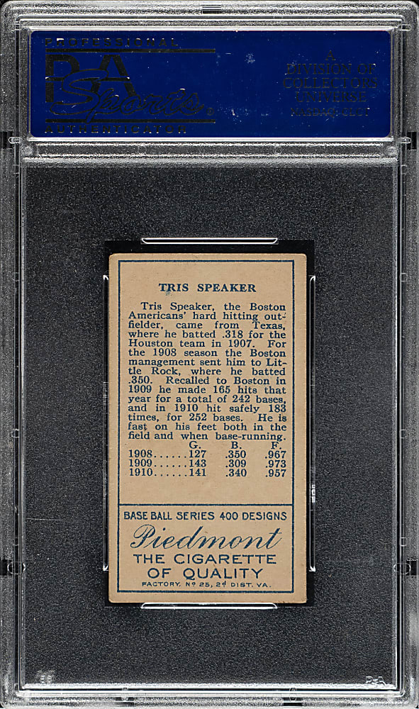 1911 T205 Gold Border Tris Speaker PSA EX 5