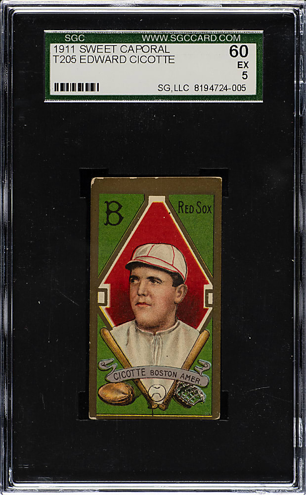 1911 T205 Gold Border Eddie Cicotte SGC EX 60
