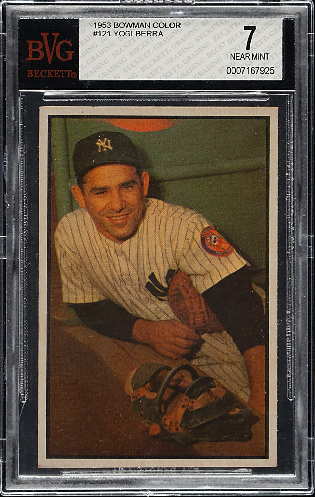1953 Bowman Color #121 Yogi Berra BVG NM 7