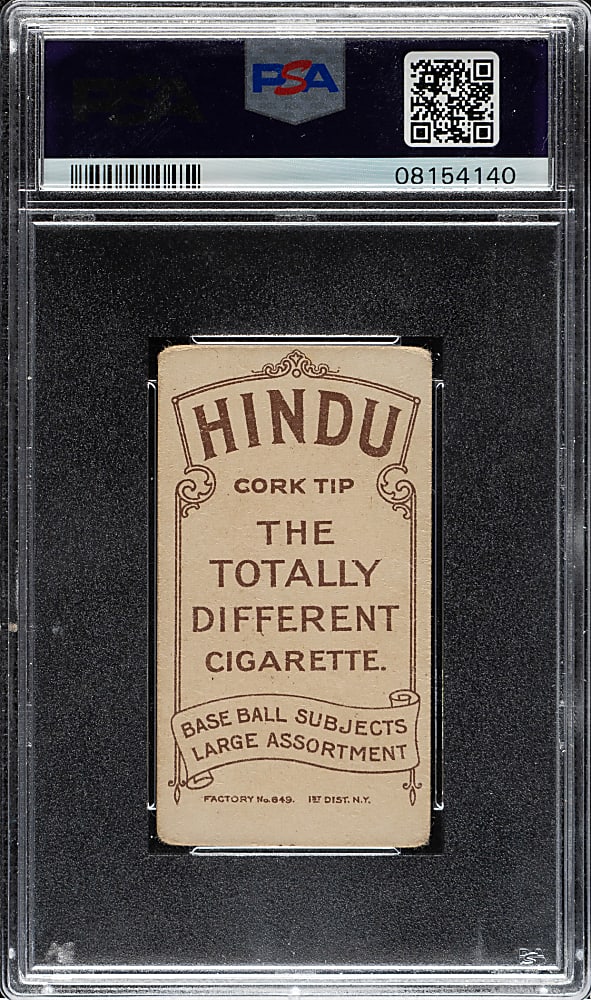 1909-1911 T206 White Border Rube Waddell Portrait PSA VG 3 - Brown Hindu Back