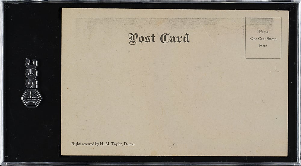 1907-1909 H. M. Taylor Postcard Detroit Tigers Team with Ty Cobb Rookie SGC POOR 1