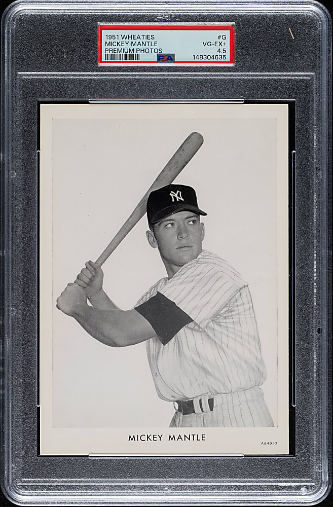 1951 Wheaties Premium Photos #G Mickey Mantle PSA VG-EX+ 4.5