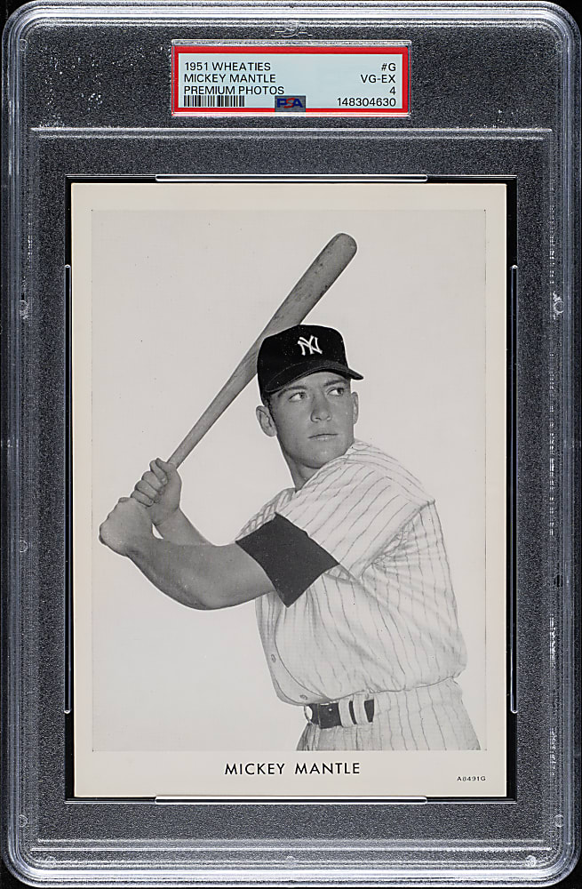 1951 Wheaties Premium Photos #G Mickey Mantle PSA VG-EX 4