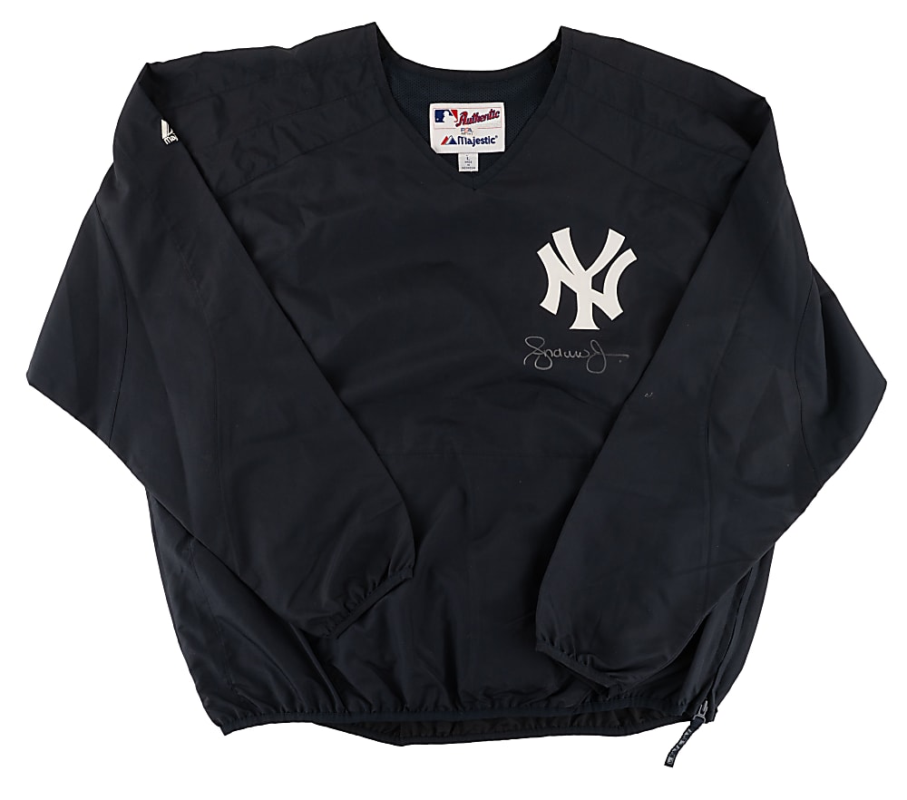 2011-2012 Andruw Jones New York Yankees Signed Worn Batting Practice Jersey and Windbreaker Pair
