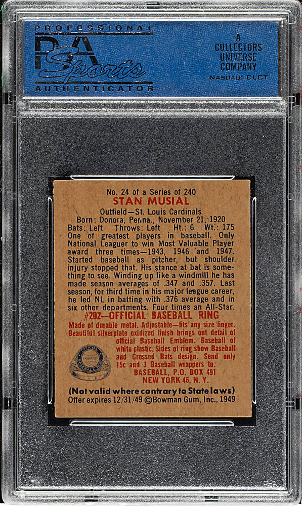 1949 Bowman #24 Stan Musial PSA EX-MT 6