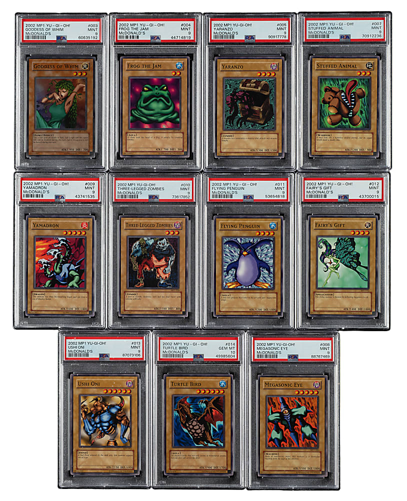 2002 Yu-Gi-Oh! Mcdonald's Promo PSA GEM MINT 10 and MINT 9 Complete Set (15)