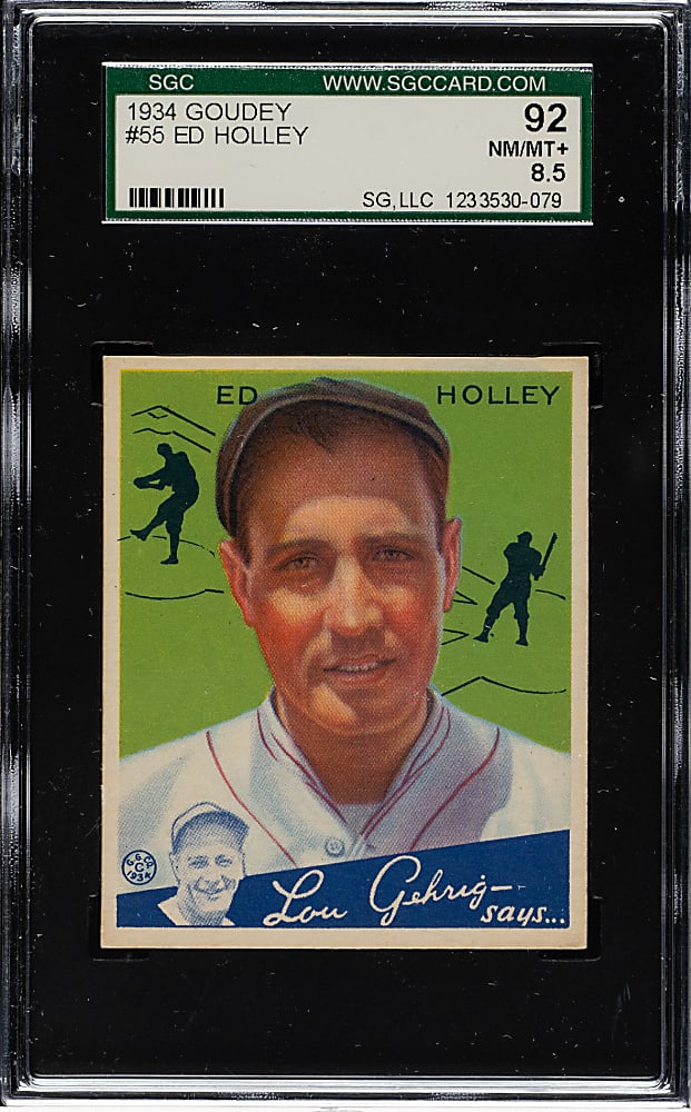 1934 R320 Goudey #55 Ed Holley SGC NM/MT+ 92