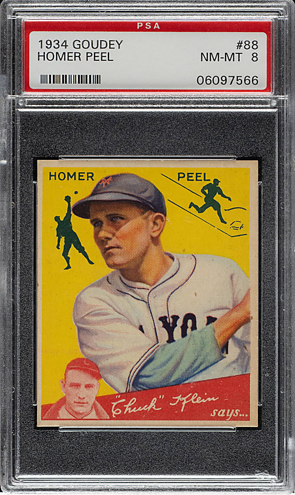 1934 R320 Goudey #88 Homer Peel PSA NM-MT 8